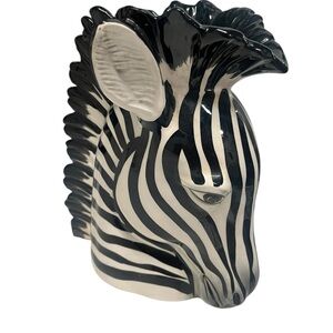 Fitz & Floyd Zebra Head Vase 9”